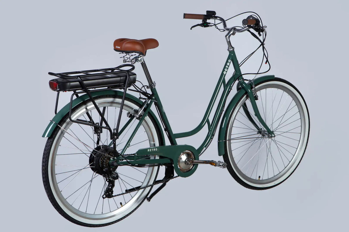 Велосипед з електроприводом 28" ST Dorozhnik eRETRO Vbr FR рама-19" 36B 13А*г 500Вт зелено-сірий 2026