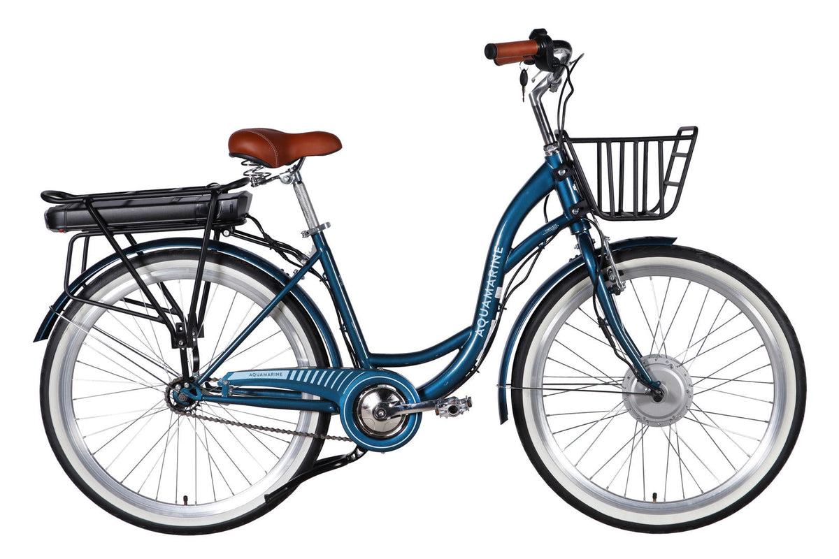 Велосипед уцінений з електроприводом 26" ST Dorozhnik eAQUAMARINE BH рама-17" 36B 13А*г 500Вт темно-синій з кошиком 2026