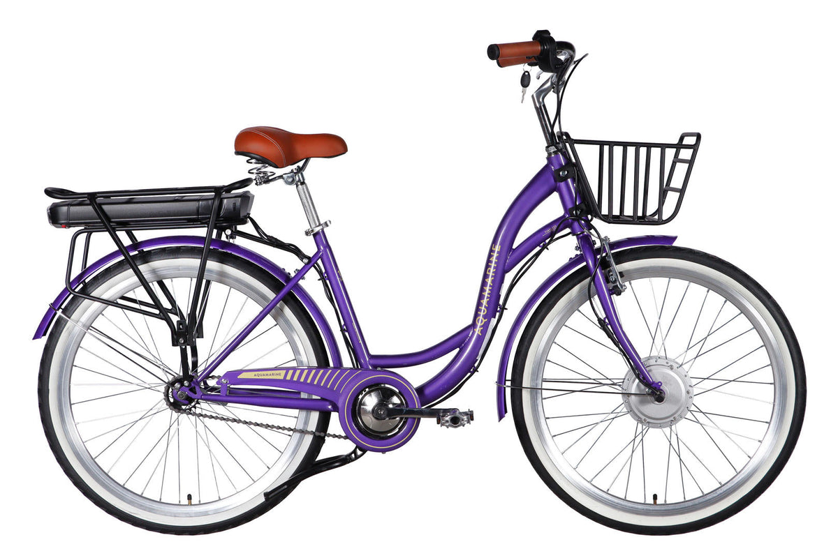 Велосипед уцінений з електроприводом 26" ST Dorozhnik eAQUAMARINE BH рама-17" 36B 13А*г 500Вт фіолетовий з кошиком 2026