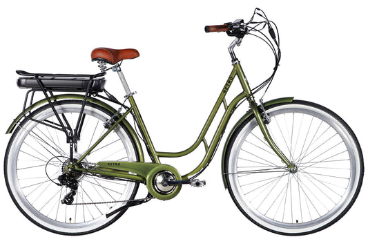 Велосипед з електроприводом 28" ST Dorozhnik eRETRO Vbr FR рама-19" 36B 13А*г 500Вт темно-зелений 2026