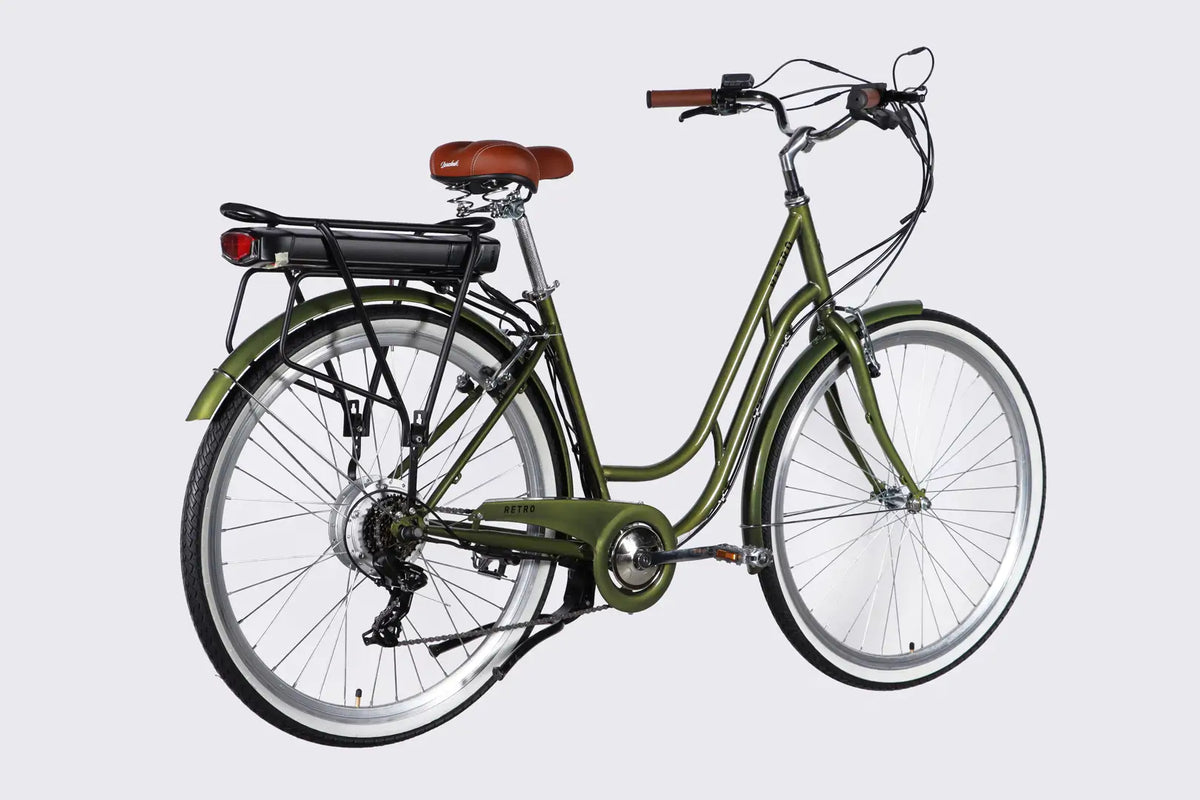 Велосипед уцінений з електроприводом 28" ST Dorozhnik eRETRO Vbr FR рама-19" 36B 13А*г 500Вт темно-зелений 2026
