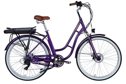 Велосипед з електроприводом 28" AL Dorozhnik eCORAL DD FR рама-19" 48B 13А*г 500Вт фіолетово-синій 2026