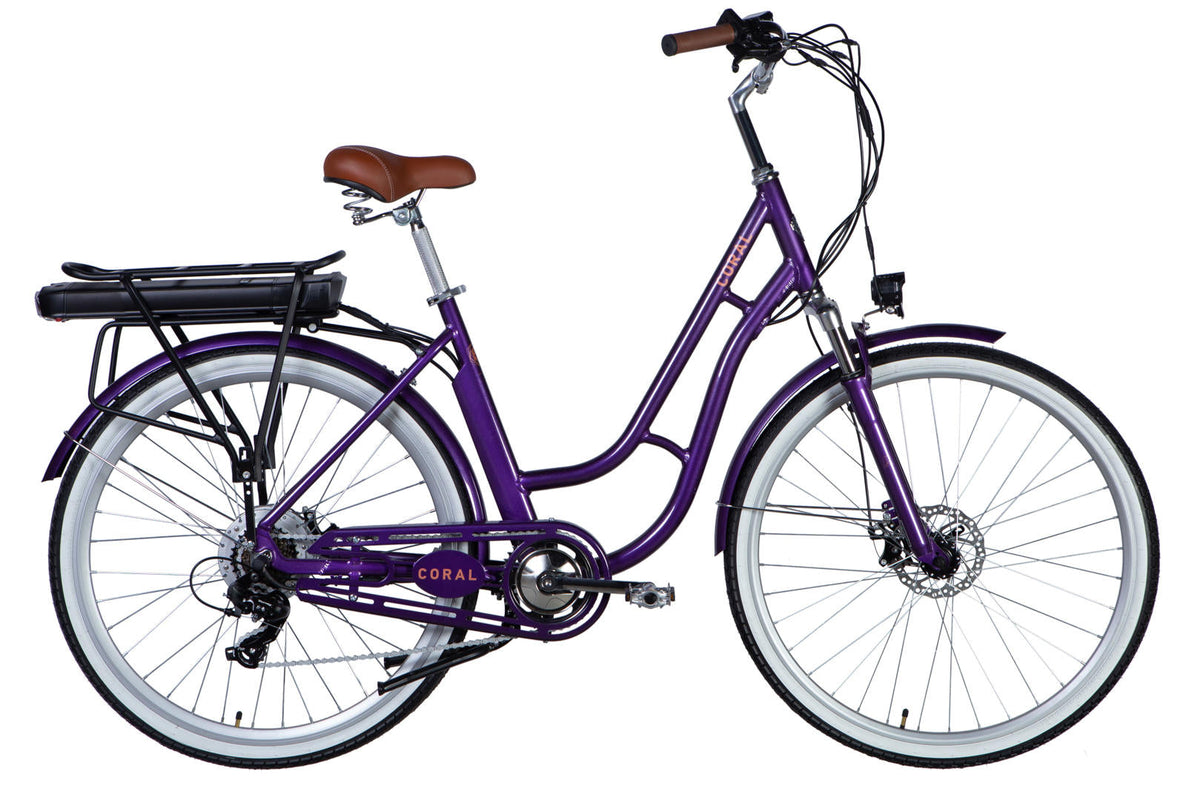 Велосипед з електроприводом 28" AL Dorozhnik eCORAL DD FR рама-19" 48B 17.5А*г 500Вт фіолетово-синій 2026