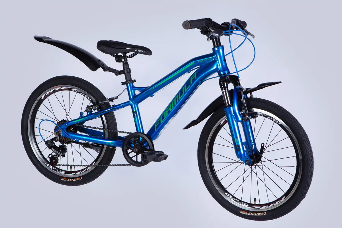Велосипед AL 20" Formula BLACKWOOD Vbr FR рама-11" синій з зеленим 2026