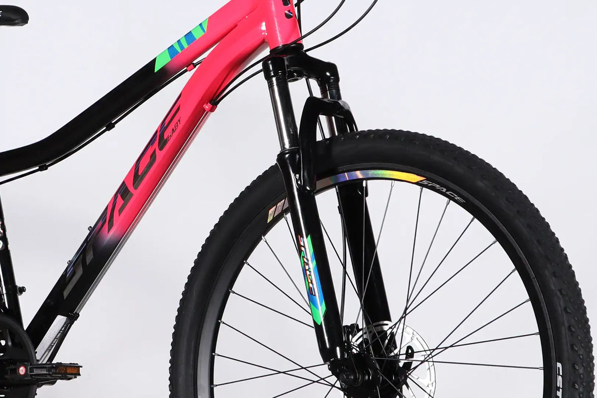 Велосипед ST 27.5" SPACE AURORA DD FR рама-15" рожево-чорний 2026